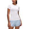 image:imageCRZ YOGA Seamless Crewneck TShirt  Training ChafeFree Slim Fit Hip Length Raglan Sleeves Workout Short Sleeve Tops for WomenWhite