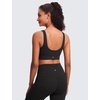 image:imageCRZ YOGA Butterluxe U Back Sports Bras  Light Support Removable Pads Yoga Extremely Soft Longline Scoop Neck Wide Straps for WomenBlack