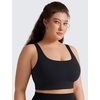 image:imageCRZ YOGA Butterluxe U Back Sports Bras  Light Support Removable Pads Yoga Extremely Soft Longline Scoop Neck Wide Straps for WomenBlack