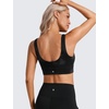 image:imageCRZ YOGA Butterluxe U Back Sports Bras  Light Support Removable Pads Yoga Extremely Soft Longline Scoop Neck Wide Straps for WomenBlack Tie Dye