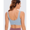 image:imageCRZ YOGA Butterluxe U Back Sports Bras  Light Support Removable Pads Yoga Extremely Soft Longline Scoop Neck Wide Straps for WomenCambric Blue