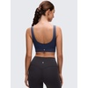 image:imageCRZ YOGA Butterluxe U Back Sports Bras  Light Support Removable Pads Yoga Extremely Soft Longline Scoop Neck Wide Straps for WomenClub Blue