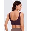 image:imageCRZ YOGA Butterluxe U Back Sports Bras  Light Support Removable Pads Yoga Extremely Soft Longline Scoop Neck Wide Straps for WomenDeep Purple