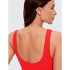 image:imageCRZ YOGA Butterluxe U Back Sports Bras  Light Support Removable Pads Yoga Extremely Soft Longline Scoop Neck Wide Straps for WomenDeep Red