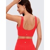 image:imageCRZ YOGA Butterluxe U Back Sports Bras  Light Support Removable Pads Yoga Extremely Soft Longline Scoop Neck Wide Straps for WomenDeep Red