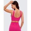 image:imageCRZ YOGA Butterluxe U Back Sports Bras  Light Support Removable Pads Yoga Extremely Soft Longline Scoop Neck Wide Straps for WomenGranita Pink