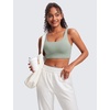 image:imageCRZ YOGA Butterluxe U Back Sports Bras  Light Support Removable Pads Yoga Extremely Soft Longline Scoop Neck Wide Straps for WomenGreen Palm Court