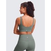image:imageCRZ YOGA Butterluxe U Back Sports Bras  Light Support Removable Pads Yoga Extremely Soft Longline Scoop Neck Wide Straps for WomenGrey Sage