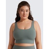 image:imageCRZ YOGA Butterluxe U Back Sports Bras  Light Support Removable Pads Yoga Extremely Soft Longline Scoop Neck Wide Straps for WomenGrey Sage