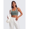 image:imageCRZ YOGA Butterluxe U Back Sports Bras  Light Support Removable Pads Yoga Extremely Soft Longline Scoop Neck Wide Straps for WomenGrey Sage