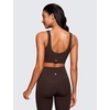 image:imageCRZ YOGA Butterluxe U Back Sports Bras  Light Support Removable Pads Yoga Extremely Soft Longline Scoop Neck Wide Straps for WomenHot Fudge Brown