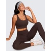 image:imageCRZ YOGA Butterluxe U Back Sports Bras  Light Support Removable Pads Yoga Extremely Soft Longline Scoop Neck Wide Straps for WomenHot Fudge Brown
