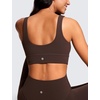 image:imageCRZ YOGA Butterluxe U Back Sports Bras  Light Support Removable Pads Yoga Extremely Soft Longline Scoop Neck Wide Straps for WomenHot Fudge Brown