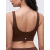 image:imageCRZ YOGA Butterluxe U Back Sports Bras  Light Support Removable Pads Yoga Extremely Soft Longline Scoop Neck Wide Straps for WomenLava Brown