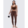 image:imageCRZ YOGA Butterluxe U Back Sports Bras  Light Support Removable Pads Yoga Extremely Soft Longline Scoop Neck Wide Straps for WomenLava Brown
