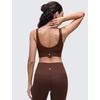 image:imageCRZ YOGA Butterluxe U Back Sports Bras  Light Support Removable Pads Yoga Extremely Soft Longline Scoop Neck Wide Straps for WomenLava Brown
