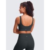 image:imageCRZ YOGA Butterluxe U Back Sports Bras  Light Support Removable Pads Yoga Extremely Soft Longline Scoop Neck Wide Straps for WomenMelanite