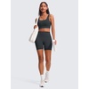 image:imageCRZ YOGA Butterluxe U Back Sports Bras  Light Support Removable Pads Yoga Extremely Soft Longline Scoop Neck Wide Straps for WomenMelanite