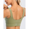 image:imageCRZ YOGA Butterluxe U Back Sports Bras  Light Support Removable Pads Yoga Extremely Soft Longline Scoop Neck Wide Straps for WomenMoss Green