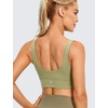 image:imageCRZ YOGA Butterluxe U Back Sports Bras  Light Support Removable Pads Yoga Extremely Soft Longline Scoop Neck Wide Straps for WomenMoss Green