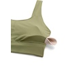 image:imageCRZ YOGA Butterluxe U Back Sports Bras  Light Support Removable Pads Yoga Extremely Soft Longline Scoop Neck Wide Straps for WomenMoss Green