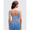 image:imageCRZ YOGA Butterluxe U Back Sports Bras  Light Support Removable Pads Yoga Extremely Soft Longline Scoop Neck Wide Straps for WomenParty Blue