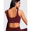 image:imageCRZ YOGA Butterluxe U Back Sports Bras  Light Support Removable Pads Yoga Extremely Soft Longline Scoop Neck Wide Straps for WomenRed Merlot