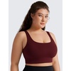 image:imageCRZ YOGA Butterluxe U Back Sports Bras  Light Support Removable Pads Yoga Extremely Soft Longline Scoop Neck Wide Straps for WomenRed Merlot