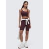 image:imageCRZ YOGA Butterluxe U Back Sports Bras  Light Support Removable Pads Yoga Extremely Soft Longline Scoop Neck Wide Straps for WomenRipe Plum