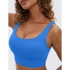 image:imageCRZ YOGA Butterluxe U Back Sports Bras  Light Support Removable Pads Yoga Extremely Soft Longline Scoop Neck Wide Straps for WomenSparkle Blue