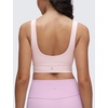 image:imageCRZ YOGA Butterluxe U Back Sports Bras  Light Support Removable Pads Yoga Extremely Soft Longline Scoop Neck Wide Straps for WomenStrawberry Pink