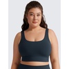 image:imageCRZ YOGA Butterluxe U Back Sports Bras  Light Support Removable Pads Yoga Extremely Soft Longline Scoop Neck Wide Straps for WomenTrue Navy