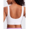 image:imageCRZ YOGA Butterluxe U Back Sports Bras  Light Support Removable Pads Yoga Extremely Soft Longline Scoop Neck Wide Straps for WomenWhite