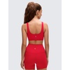 image:imageCRZ YOGA Butterluxe U Neck Sports Bras  Light Support Removable Pads Yoga Extremely Soft UShaped Back for WomenAurora Red
