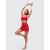 image:imageCRZ YOGA Butterluxe U Neck Sports Bras  Light Support Removable Pads Yoga Extremely Soft UShaped Back for WomenAurora Red