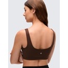 image:imageCRZ YOGA Butterluxe U Neck Sports Bras  Light Support Removable Pads Yoga Extremely Soft UShaped Back for WomenLava Brown