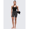 image:imageCRZ YOGA Butterluxe V Neck Crop Tank Tops  Light Support Removable Pads Yoga Extremely Soft Racerback Longline Sports Bras for WomenBlack