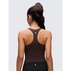image:imageCRZ YOGA Butterluxe V Neck Crop Tank Tops  Light Support Removable Pads Yoga Extremely Soft Racerback Longline Sports Bras for WomenHot Fudge Brown