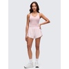 image:imageCRZ YOGA Butterluxe V Neck Crop Tank Tops  Light Support Removable Pads Yoga Extremely Soft Racerback Longline Sports Bras for WomenPink Haze