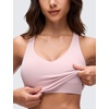 image:imageCRZ YOGA Butterluxe V Neck Crop Tank Tops  Light Support Removable Pads Yoga Extremely Soft Racerback Longline Sports Bras for WomenPink Haze
