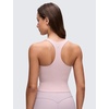 image:imageCRZ YOGA Butterluxe V Neck Crop Tank Tops  Light Support Removable Pads Yoga Extremely Soft Racerback Longline Sports Bras for WomenPink Haze