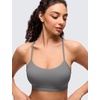 image:imageCRZ YOGA Butterluxe Y Back Sports Bras  Light Support Removable Pads Yoga Extremely Soft Scoop Neck Spaghetti Strap for WomenAsh Grey