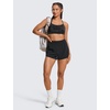image:imageCRZ YOGA Butterluxe Y Back Sports Bras  Light Support Removable Pads Yoga Extremely Soft Scoop Neck Spaghetti Strap for WomenBlack Tie Dye