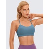 image:imageCRZ YOGA Butterluxe Y Back Sports Bras  Light Support Removable Pads Yoga Extremely Soft Scoop Neck Spaghetti Strap for WomenBlue Ashes