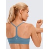image:imageCRZ YOGA Butterluxe Y Back Sports Bras  Light Support Removable Pads Yoga Extremely Soft Scoop Neck Spaghetti Strap for WomenBlue Ashes