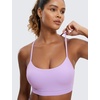 image:imageCRZ YOGA Butterluxe Y Back Sports Bras  Light Support Removable Pads Yoga Extremely Soft Scoop Neck Spaghetti Strap for WomenElfin Purple