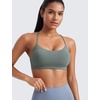 image:imageCRZ YOGA Butterluxe Y Back Sports Bras  Light Support Removable Pads Yoga Extremely Soft Scoop Neck Spaghetti Strap for WomenGrey Sage