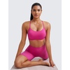 image:imageCRZ YOGA Butterluxe Y Back Sports Bras  Light Support Removable Pads Yoga Extremely Soft Scoop Neck Spaghetti Strap for WomenHibiscus Purple
