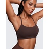 image:imageCRZ YOGA Butterluxe Y Back Sports Bras  Light Support Removable Pads Yoga Extremely Soft Scoop Neck Spaghetti Strap for WomenHot Fudge Brown