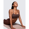 image:imageCRZ YOGA Butterluxe Y Back Sports Bras  Light Support Removable Pads Yoga Extremely Soft Scoop Neck Spaghetti Strap for WomenHot Fudge Brown